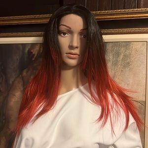 Red velvet glueless hair wig
